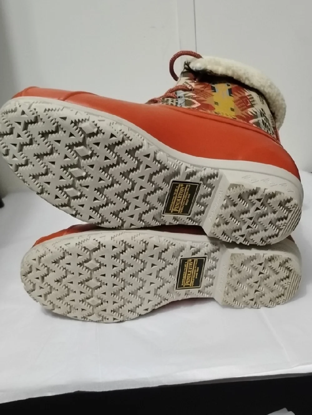 Pendleton Women's 8 Orange‎ Patterned Insulated Duck Journey West Boot